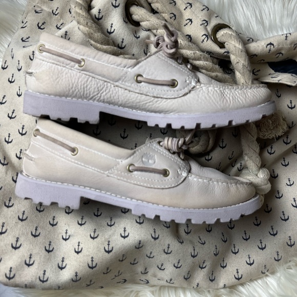 Lt Purple Leather Hand Sewn Slip On Boat Shoes Timberland Women’s Size 8 - Picture 6 of 11